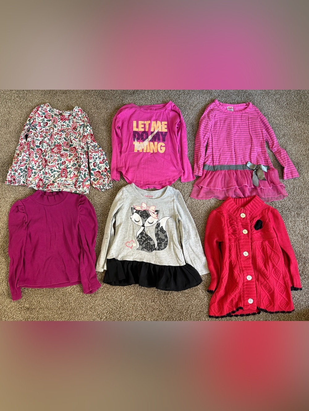 Long sleeves Lot 6 pieces Toddler Kids Size 3T Nike Gap etc